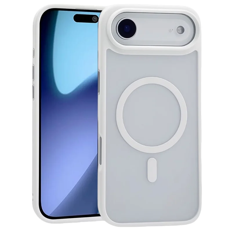 For iPhone Air Magnetic Case Skin Touch TPU Acrylic Phone Back Cover - White