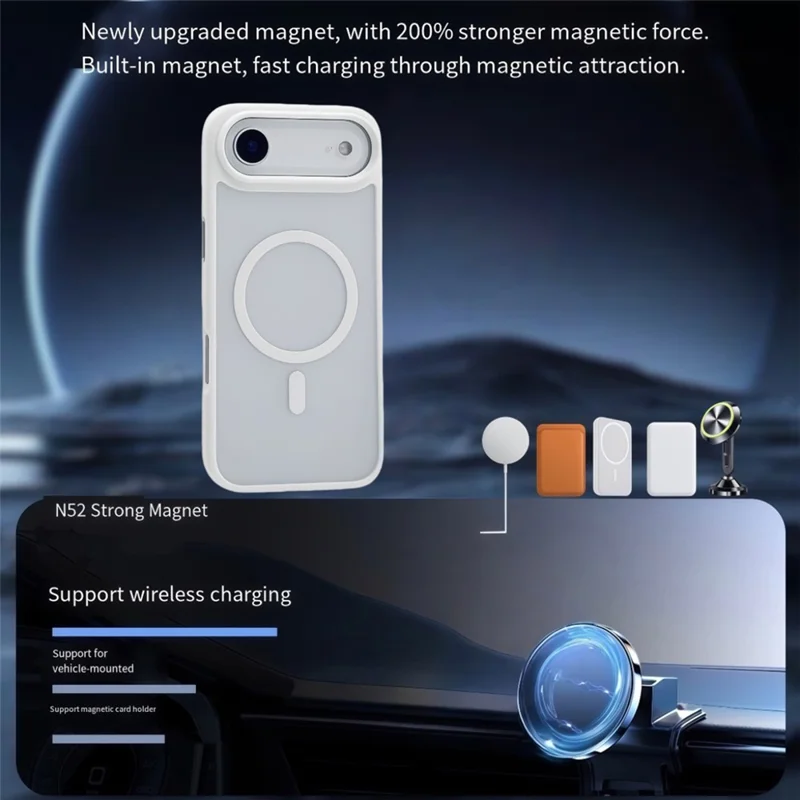 For iPhone Air Magnetic Case Skin Touch TPU Acrylic Phone Back Cover - White