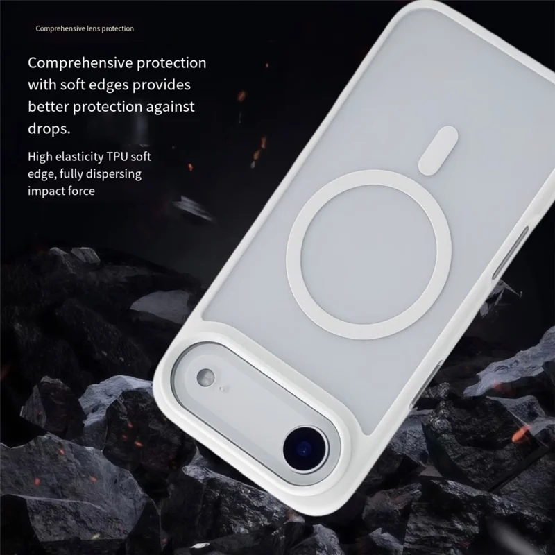 For iPhone Air Magnetic Case Skin Touch TPU Acrylic Phone Back Cover - White