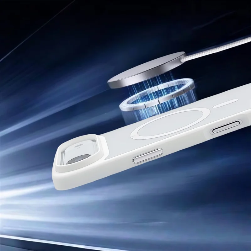 For iPhone Air Magnetic Case Skin Touch TPU Acrylic Phone Back Cover - White