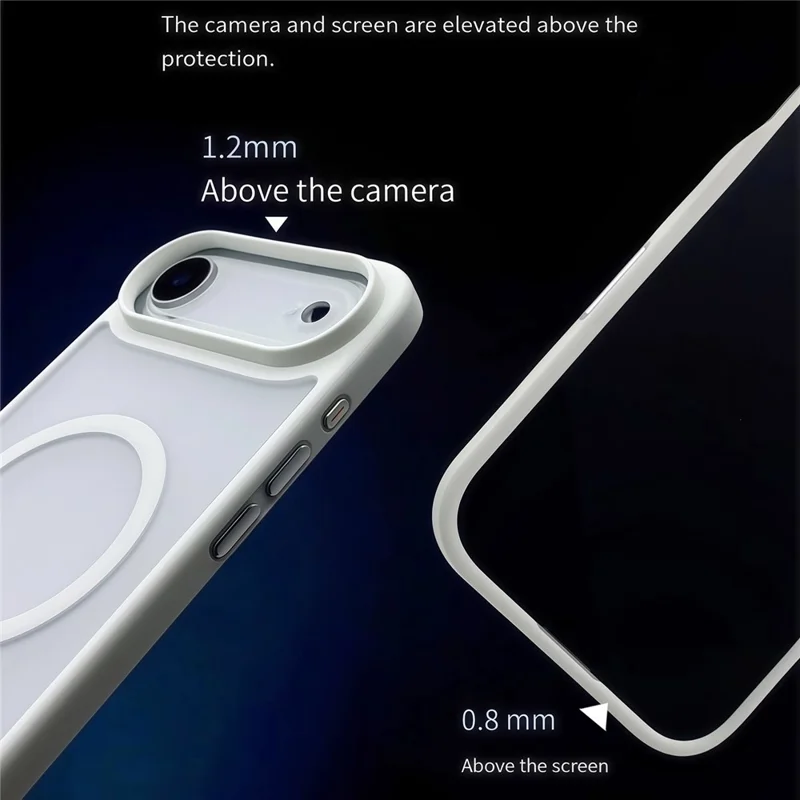 For iPhone Air Magnetic Case Skin Touch TPU Acrylic Phone Back Cover - White