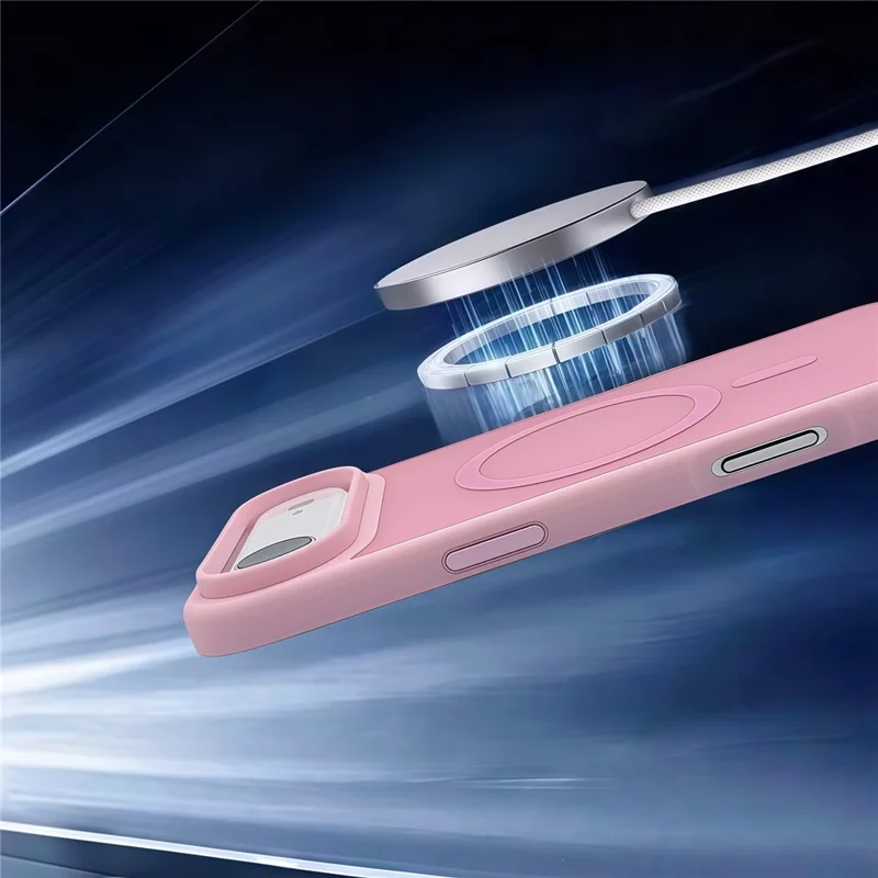 For iPhone Air Magnetic Case Skin Touch TPU Acrylic Phone Back Cover - Pink