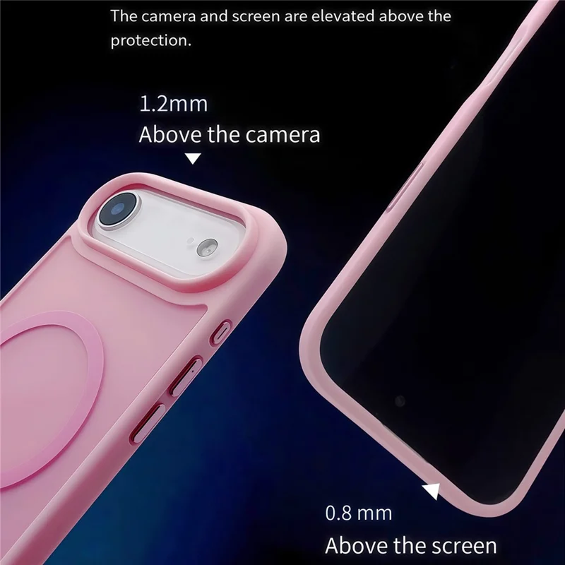 For iPhone Air Magnetic Case Skin Touch TPU Acrylic Phone Back Cover - Pink