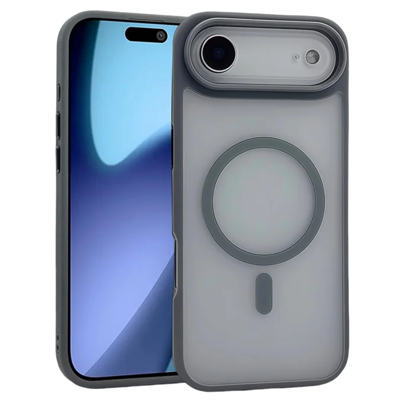 For iPhone Air Magnetic Case Skin Touch TPU Acrylic Phone Back Cover - Grey