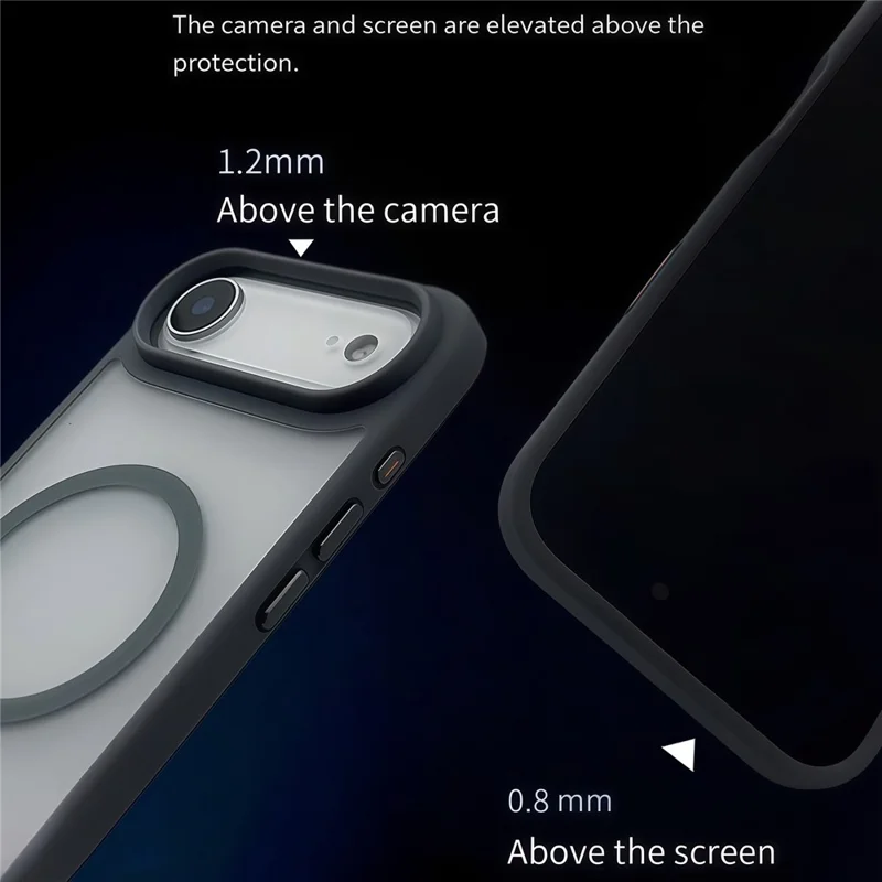 For iPhone Air Magnetic Case Skin Touch TPU Acrylic Phone Back Cover - Grey