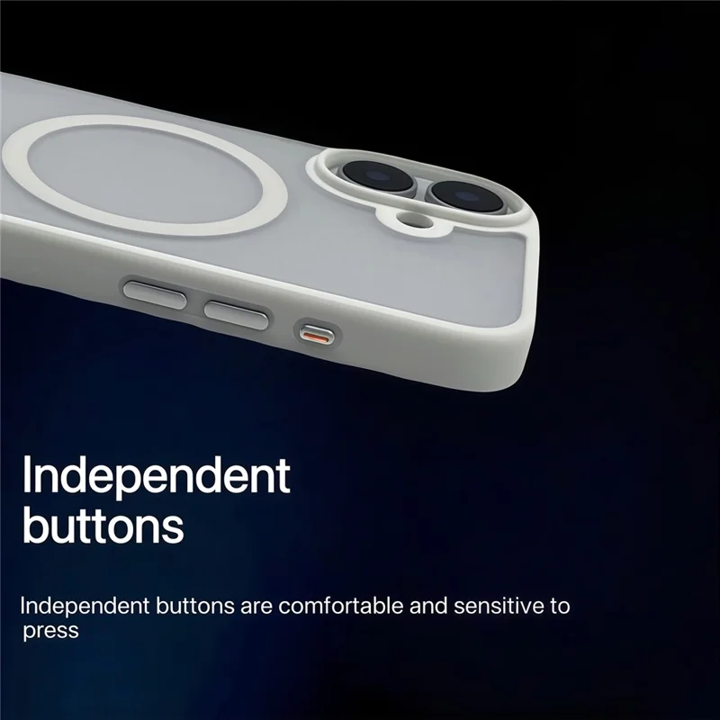 Étui magnétique pour iPhone 17 avec peau tactile TPU et coque arrière en acrylique - Blanc