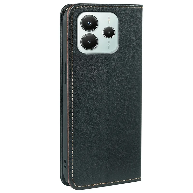 For Xiaomi Redmi Note 14 4G (163.25mm) Case Wallet RFID Blocking Leather Phone Cover Strong Magnetic Closure - Black