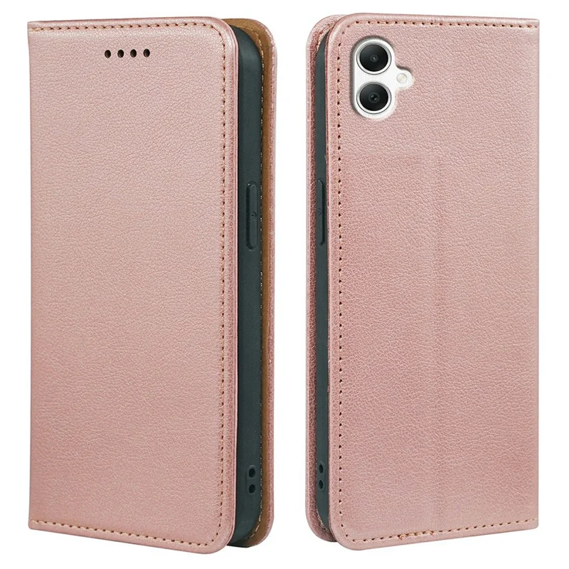 For Samsung Galaxy A05 4G Case Wallet RFID Blocking Leather Phone Cover Strong Magnetic Closure - Rose Gold