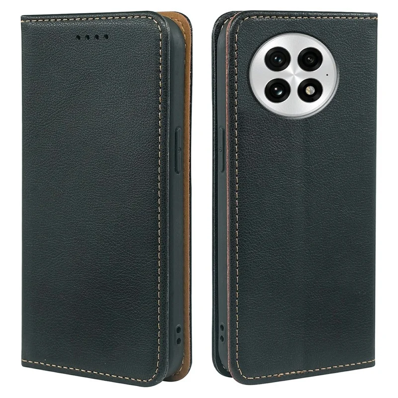 Capa Carteira para OnePlus 13 com Bloqueio RFID, Couro, Fechamento Magnético Forte - Preto