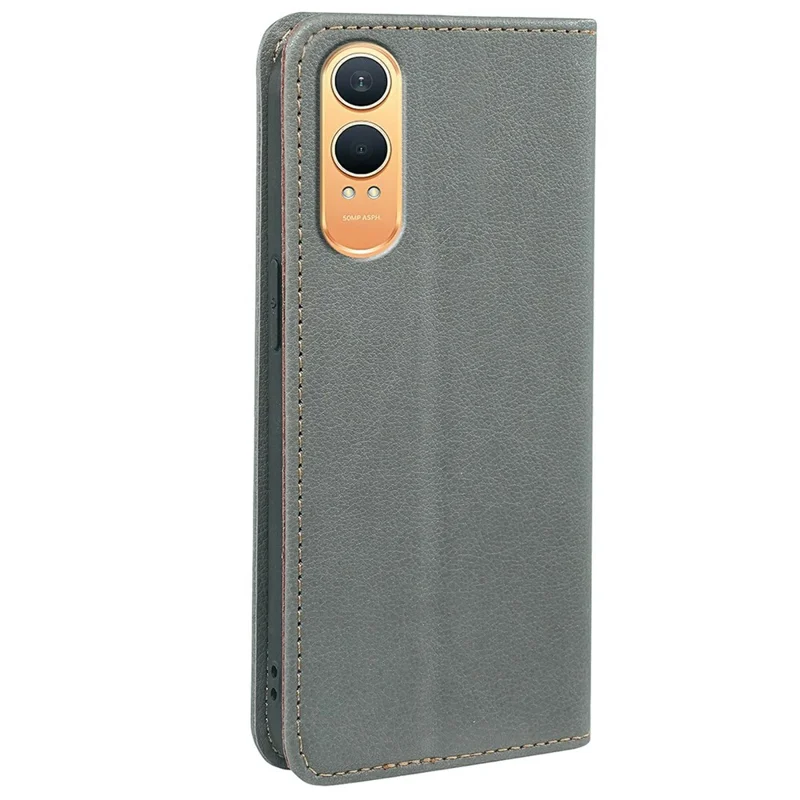 For OnePlus Nord CE4 Lite 5G Case Wallet RFID Blocking Leather Phone Cover Strong Magnetic Closure - Grey