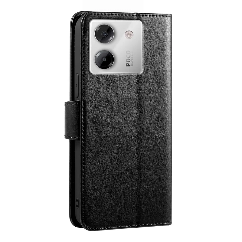 Für Xiaomi Poco M7 Pro 5G Hülle Ständer Kartenfach Brieftasche Leder Handyhülle - Schwarz