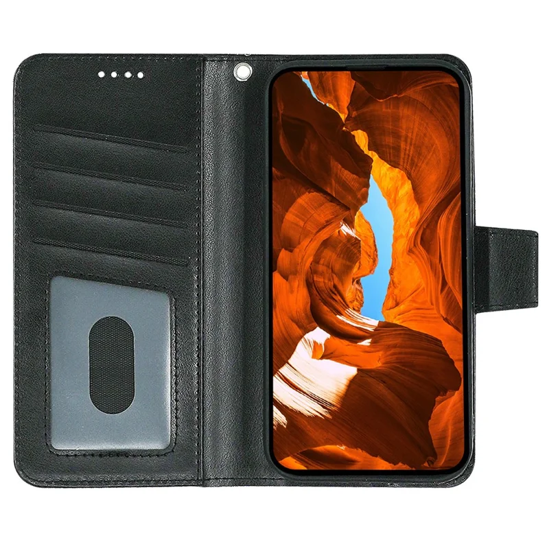 Phone Case For Xiaomi Redmi A4 5G / A3 Pro 4G / 14C 4G / 14R 5G / Poco C7 , Stand Card Holder Wallet Leather Cover - Black