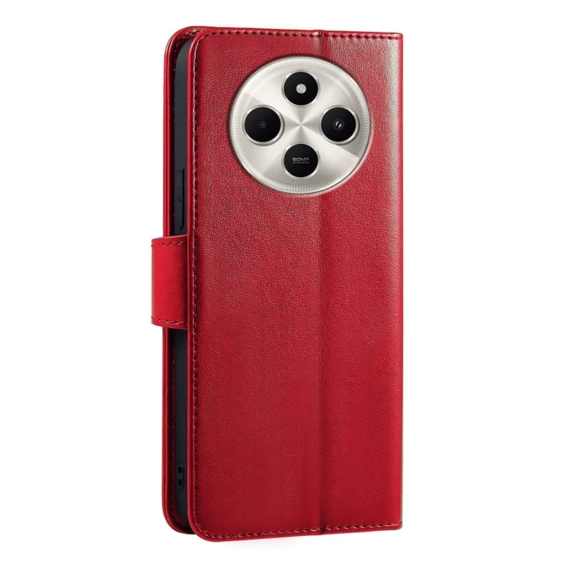 Phone Case For Xiaomi Redmi A4 5G / A3 Pro 4G / 14C 4G / 14R 5G / Poco C75 , Stand Card Holder Wallet Leather Cover - Red