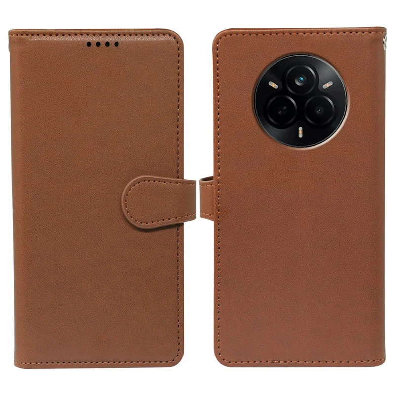 Cover per Realme 14 Pro 5G con 9 Slot per Carte in Pelle PU con Supporto - Marrone