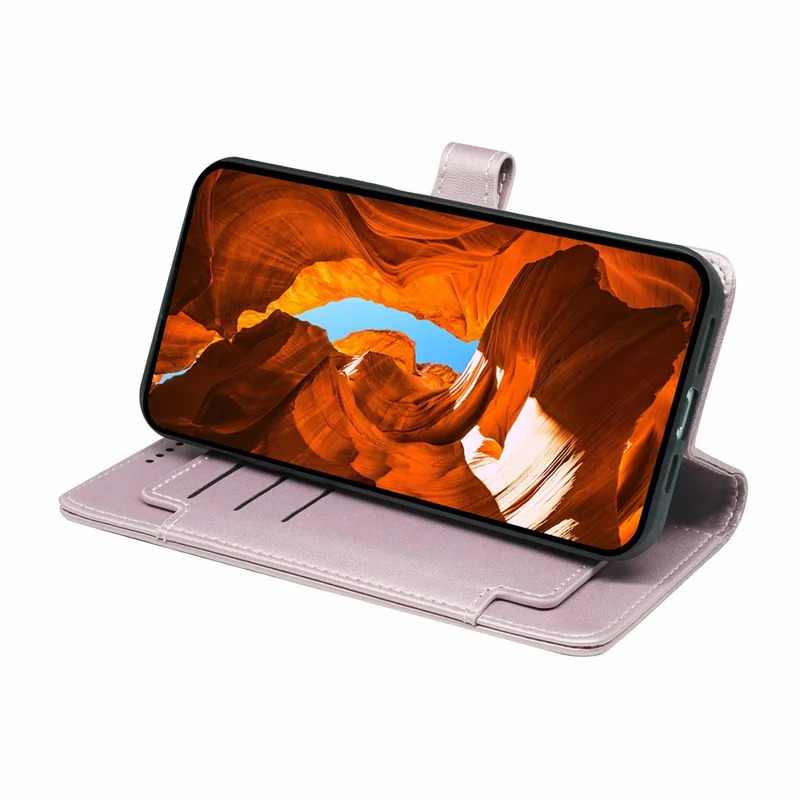 For Samsung Galaxy A06 4G Case with 9 Card Slots PU Leather Stand Phone Cover - Rose Gold