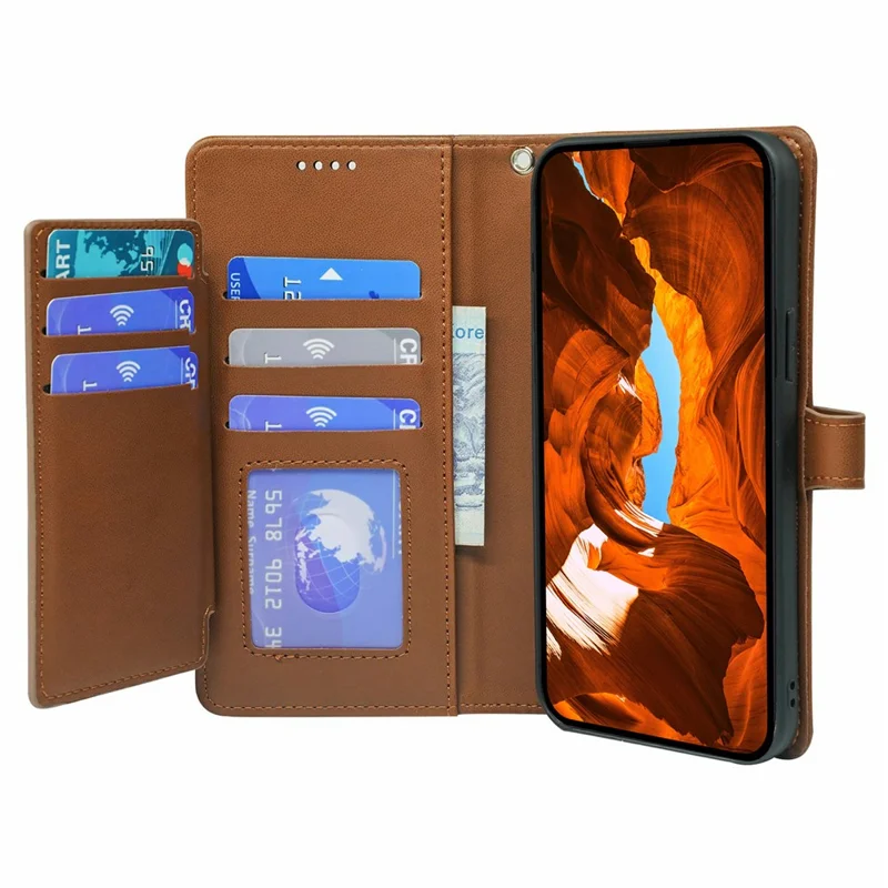 Para OnePlus Ace 5 5G / Ace 5 Pro 5G / 13R 5G Capa com 9 Slots para Cartão Capa de Telefone de Couro PU - Marrom
