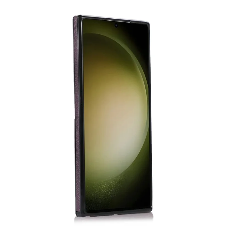 For Samsung Galaxy S24 Ultra Case Litchi Texture PU Leather Coated PC + TPU Phone Cover - Purple