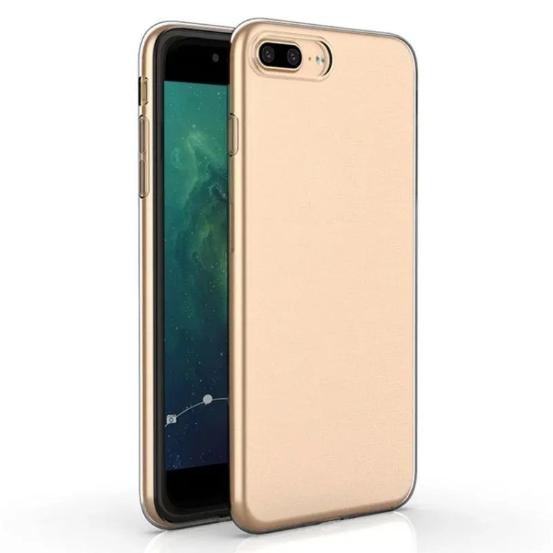 WANLONFENG Serie LW per iPhone 8 Plus / 7 Plus Cover in TPU da 1,5 mm con Pellicola in Vetro Temperato (Foro Grande per Obiettivo)