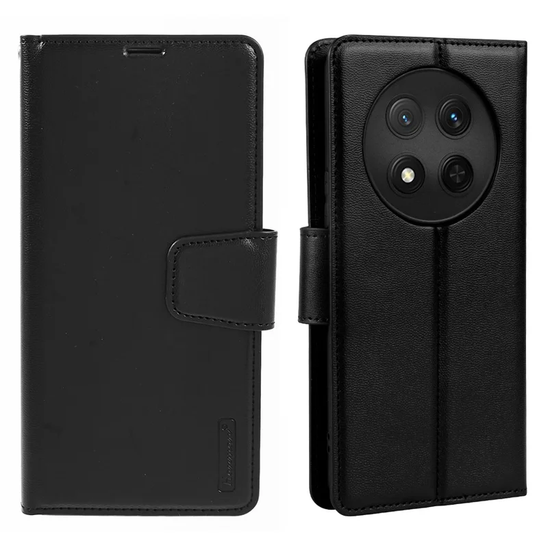 Capa Carteira HANMAN Mill Series para Honor X9c 5G / X60 Pro 5G / Magic7 Lite 5G em Couro PU com Suporte - Preto
