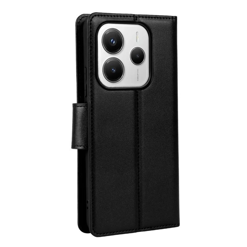 HANMAN Mill Series for Xiaomi Redmi Note 14 4G (163.25mm) Case Wallet Stand PU Leather Phone Cover - Black