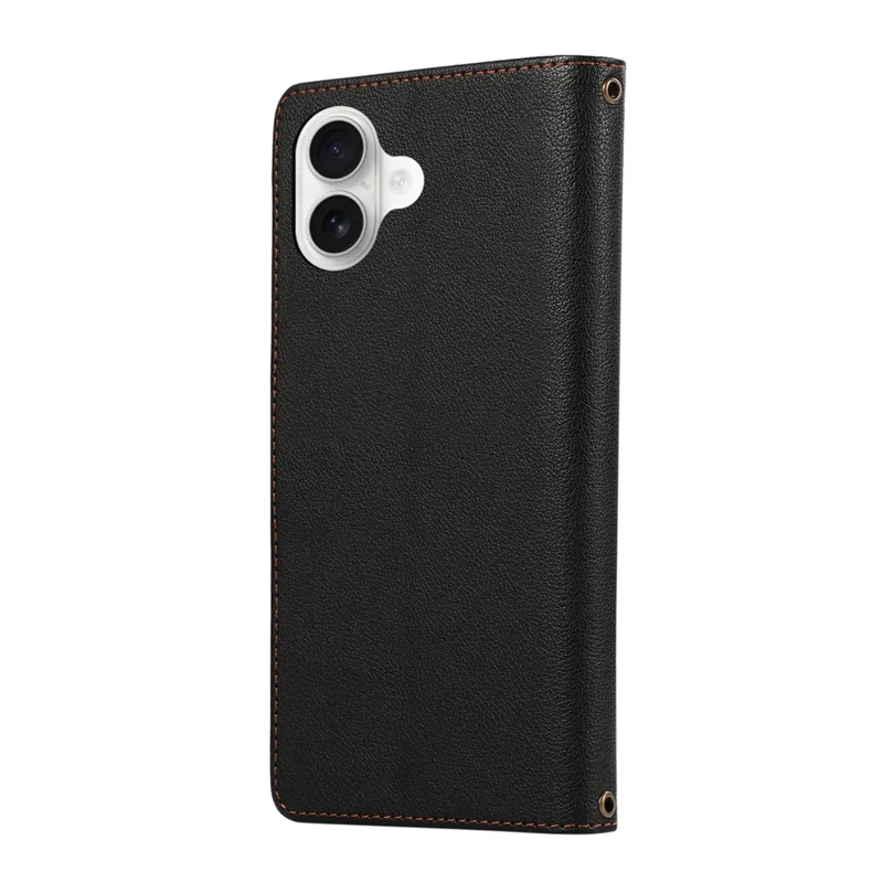Étui pour iPhone 17 Porte-cartes Multiples Fermeture Éclair Housse en Cuir avec Dragonne - Noir