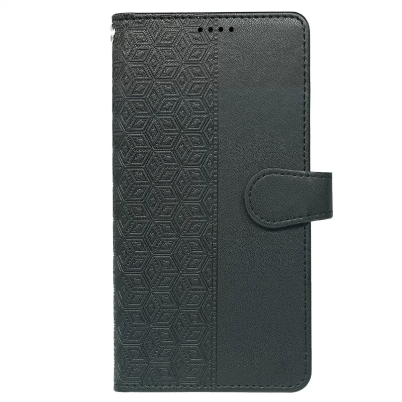 Zwart hoesje voor Samsung Galaxy A17 5G / A17 4G met 9 kaartslots en ruitpatroon van PU-leer