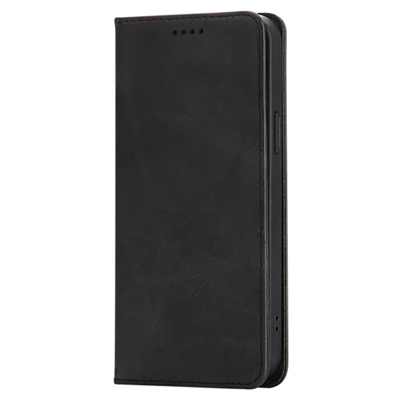 Cover a portafoglio per Samsung Galaxy A07 in pelle di vitello con chiusura magnetica nascosta - Nero