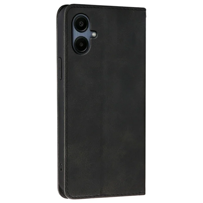 Cover a portafoglio per Samsung Galaxy A07 in pelle di vitello con chiusura magnetica nascosta - Nero