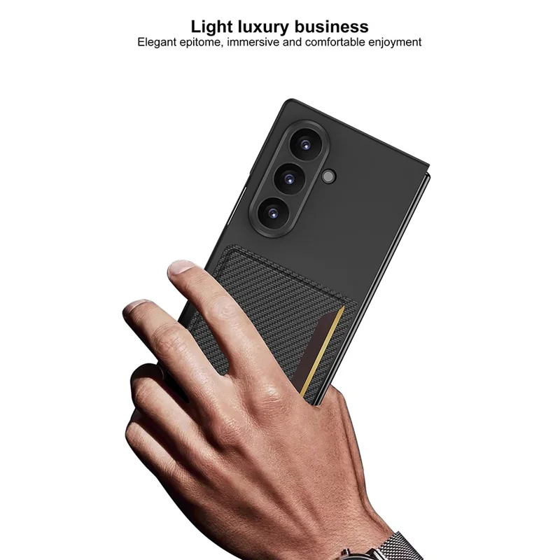 GKK Pour Samsung Galaxy Z Fold7 5G Étui Rigide en PC avec Porte-Carte Fin, Film de Protection d'Écran - Noir