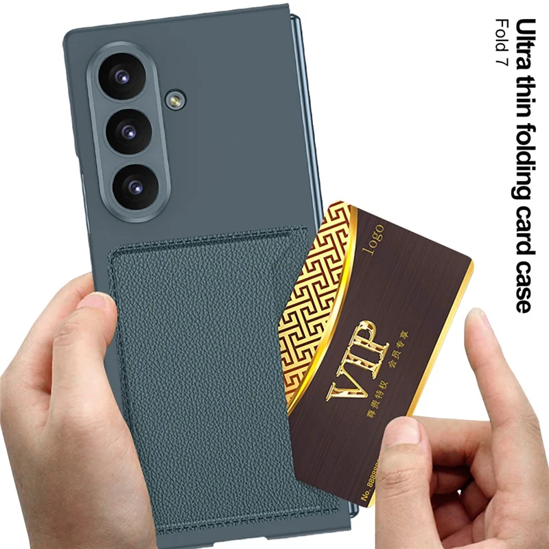 GKK Pour Samsung Galaxy Z Fold7 5G Étui Rigide en PC avec Porte-Carte Fin, Film de Protection d'Écran - Noir