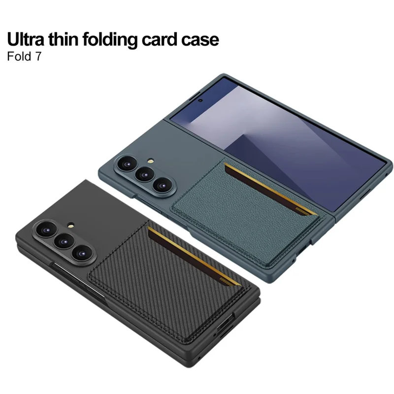GKK Pour Samsung Galaxy Z Fold7 5G Étui Rigide en PC avec Porte-Carte Fin, Film de Protection d'Écran - Noir