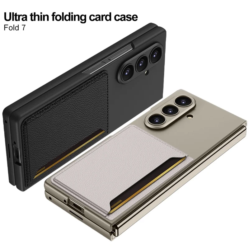 GKK Pour Samsung Galaxy Z Fold7 5G Étui Rigide en PC avec Porte-Carte Fin, Film de Protection d'Écran - Noir