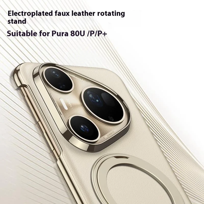 Capa GKK para Huawei Pura 80 Ultra / 80 Pro / 80 Pro+ com Suporte, Case Magnético de PC + TPU + PU com Revestimento Eletrolítico - Vermelho