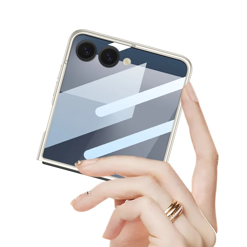 GKK For Samsung Galaxy Z Flip7 5G Case Hard PC Anti-Scratch Phone Cover Small Screen Film - Titanium Grey