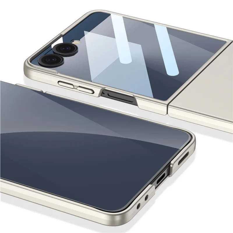 GKK For Samsung Galaxy Z Flip7 5G Case Hard PC Anti-Scratch Phone Cover Small Screen Film - Titanium Grey