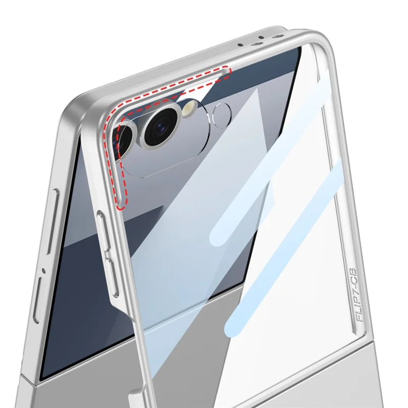 GKK For Samsung Galaxy Z Flip7 5G Case Hard PC Anti-Scratch Phone Cover Small Screen Film - Titanium Grey