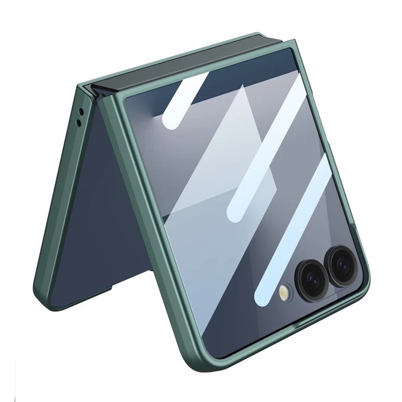 GKK For Samsung Galaxy Z Flip7 5G Case Hard PC Anti-Scratch Phone Cover Small Screen Film - Titanium Grey