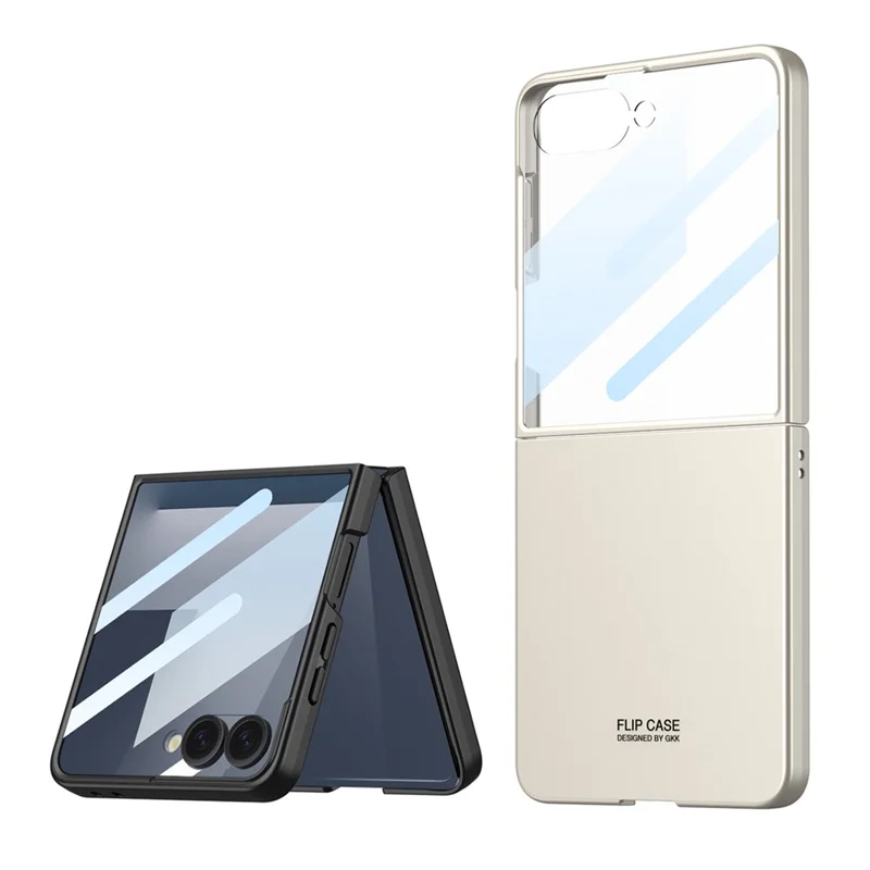 GKK For Samsung Galaxy Z Flip7 5G Case Hard PC Anti-Scratch Phone Cover Small Screen Film - Titanium Grey