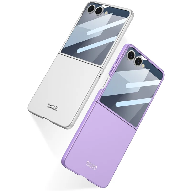 GKK For Samsung Galaxy Z Flip7 5G Case Hard PC Anti-Scratch Phone Cover Small Screen Film - Titanium Grey