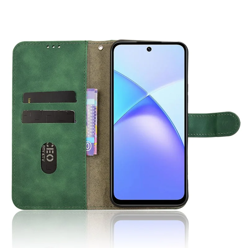 Per Infinix Smart 10 Plus Custodia in pelle Sensazione della pelle Anti caduta Portafoglio Flip Phone Cover - Verde