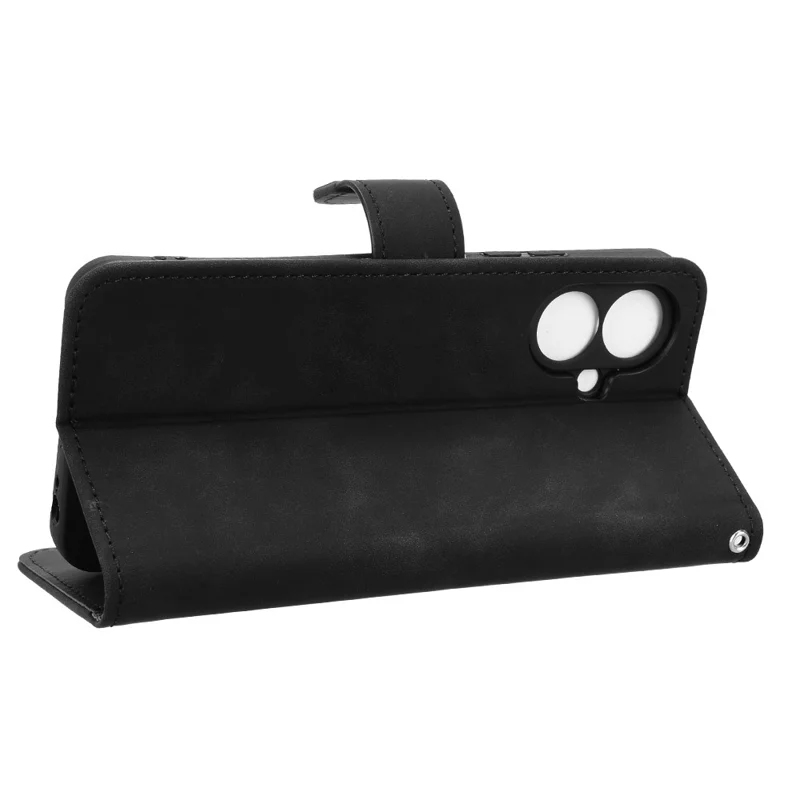Para TECNO Spark Go 2 4G Capa de Couro Estilo Pele Antiderrapante Carteira Capa de Telefone Flip - Preto