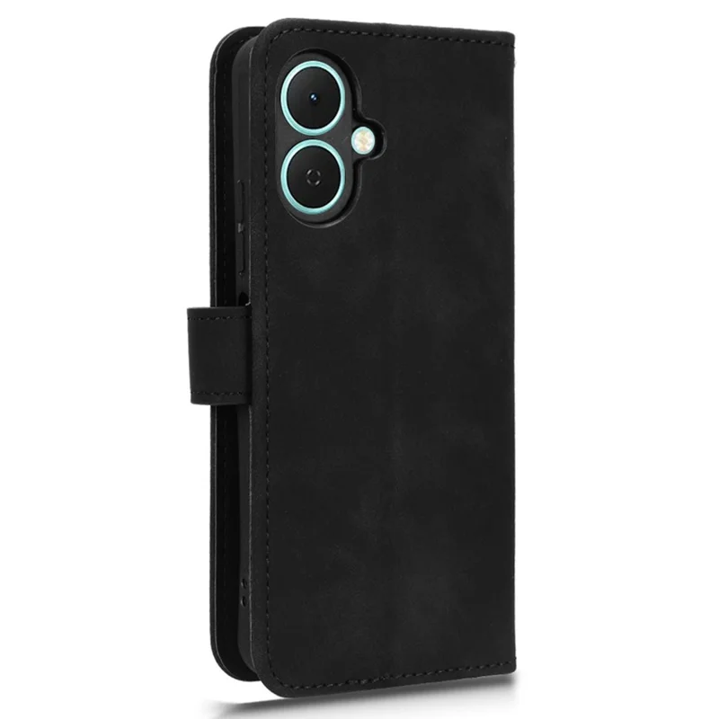 Para TECNO Spark Go 2 4G Capa de Couro Estilo Pele Antiderrapante Carteira Capa de Telefone Flip - Preto