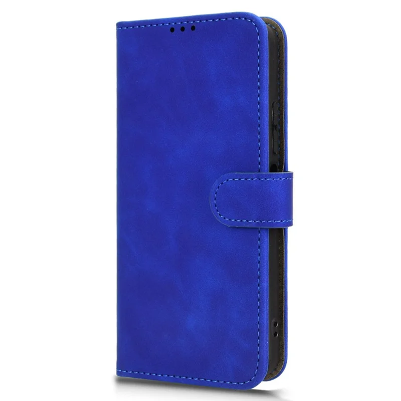 For TECNO Spark Go 2 4G Leather Case Skin Feel Anti Drop Wallet Flip Phone Cover - Blue