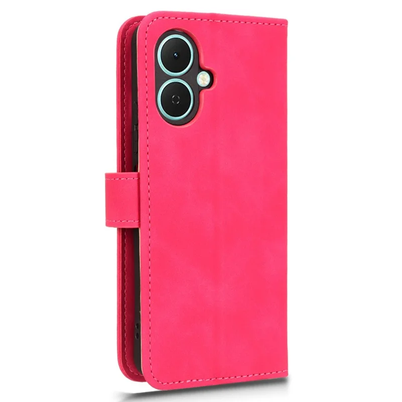 For TECNO Spark Go 2 4G Leather Case Skin Feel Anti Drop Wallet Flip Phone Cover - Rose
