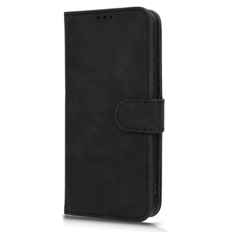 For Samsung Galaxy S25 FE Leather Case Skin Feel Anti Drop Wallet Flip Phone Cover - Black