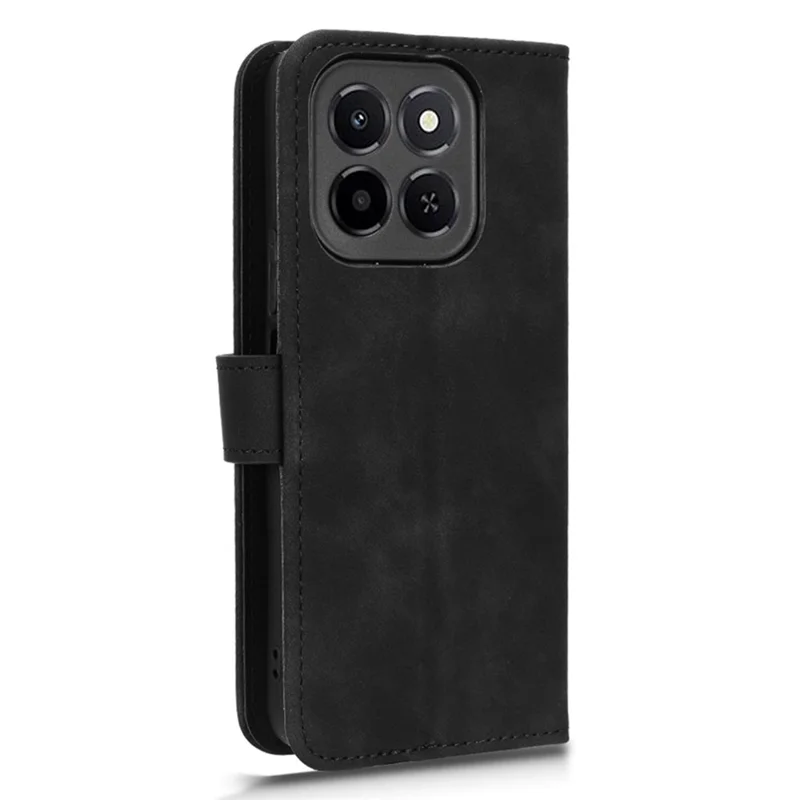 Capa de Couro para Honor X6c 4G Estilo Couro Carteira à Prova de Queda - Preto
