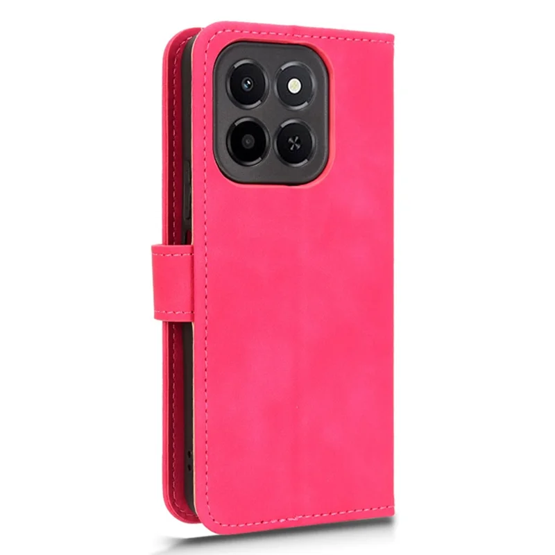 For Honor X6c 4G Leather Case Skin Feel Anti Drop Wallet Flip Phone Cover - Rose