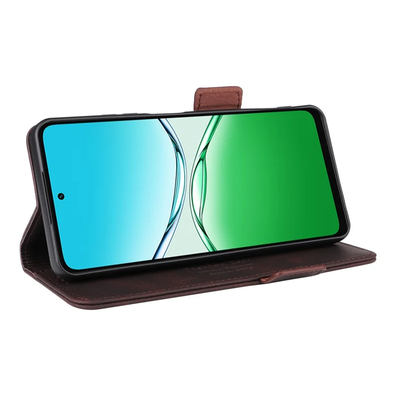 For Oppo A5 5G  /  4G Case Leather Wallet Flip Phone Cover with Hardware Decor - Coffee