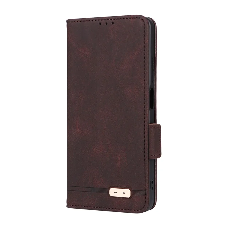 For Oppo A5 5G  /  4G Case Leather Wallet Flip Phone Cover with Hardware Decor - Coffee