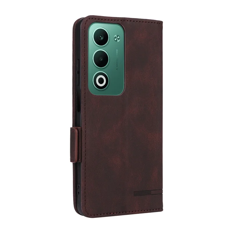 For Oppo A5 5G  /  4G Case Leather Wallet Flip Phone Cover with Hardware Decor - Coffee